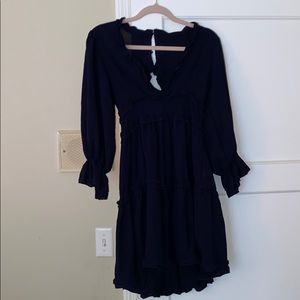 Navy blue ruffle dress
